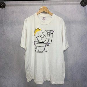 Vintage 1990s Calvin and Hobbes singlestitch shirt, size XL